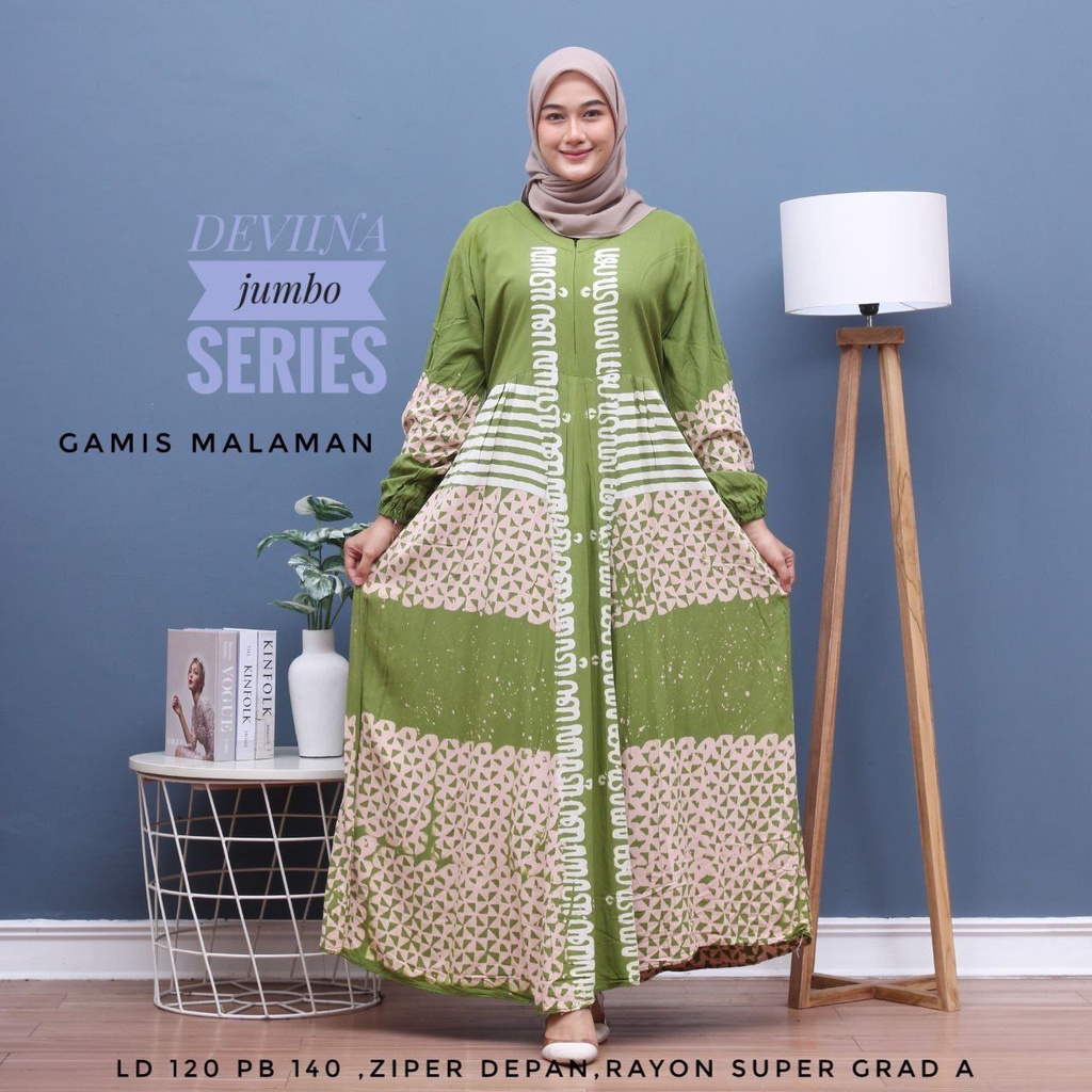 Batikabizar-Gamis Twill Rayon Cap Malaman Premium Kekinian