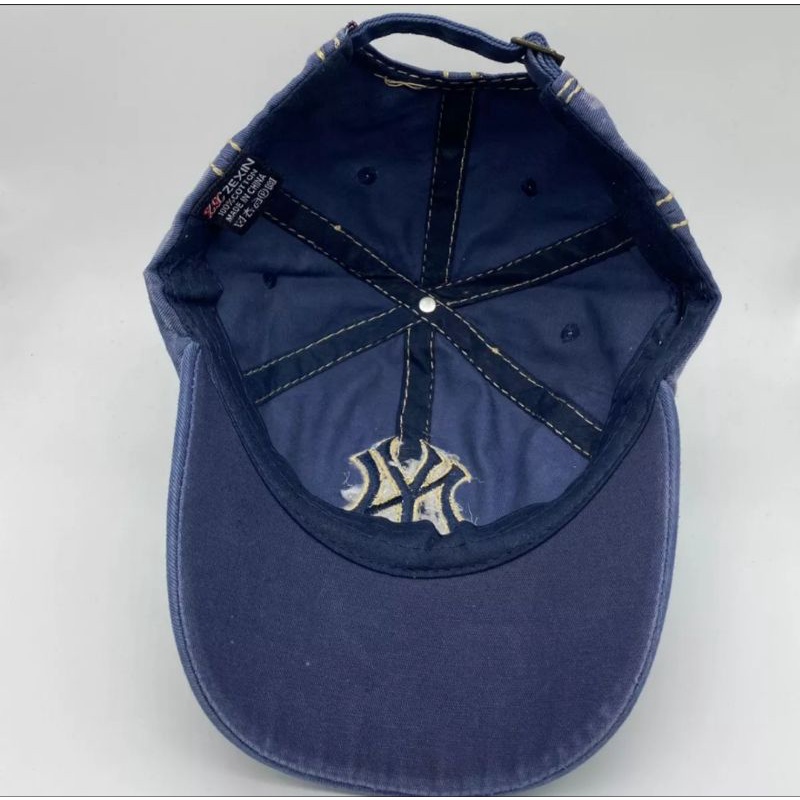 Topi Baseball Motif NY Modern Washing