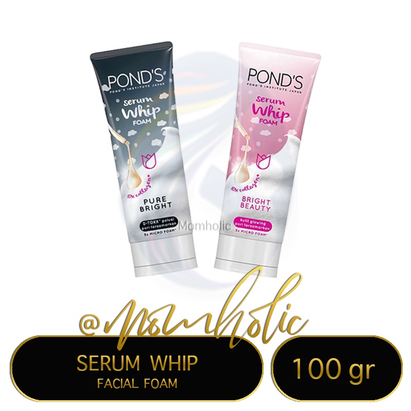 Jual PONDS Facial Foam Serum Whip Pure Bright Beauty 100g 100 G ...