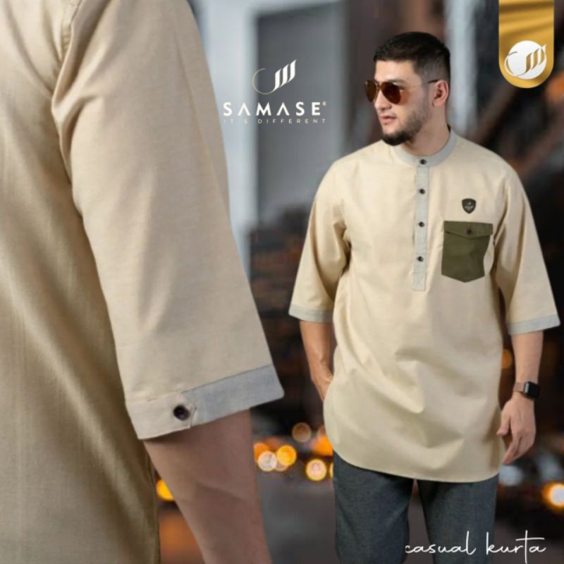 SAMASE Kurta Casual 3/4 U047P Oxford twotone