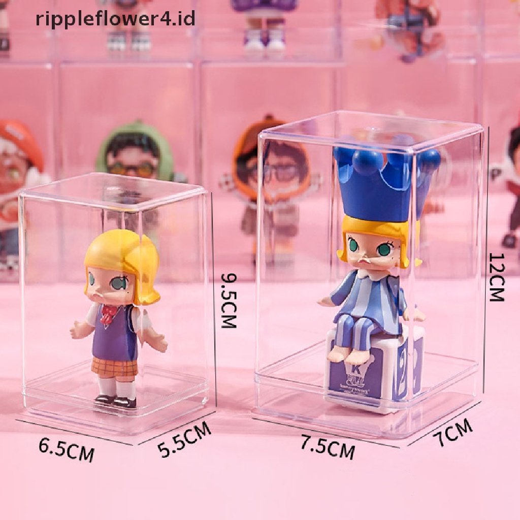 {rippleflower4.id} Stackable Acrylic Mystery Box Storage Display Frame Single Transparan Kotak Boneka Display Stand Case Dust Proof Mainan Koleksi Artcrafts Boxes~