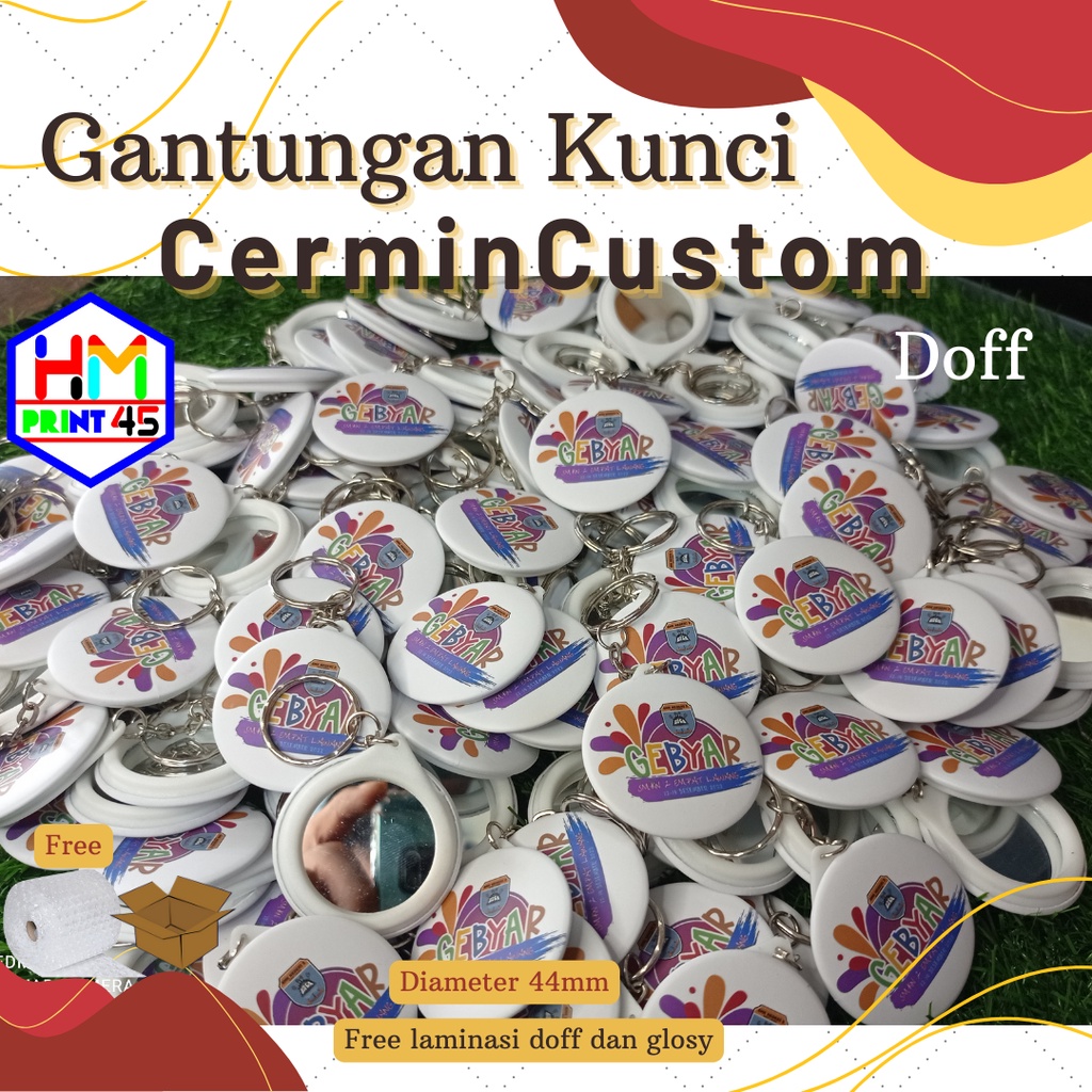 Gantungan Kunci Cermin 44mm Termurah