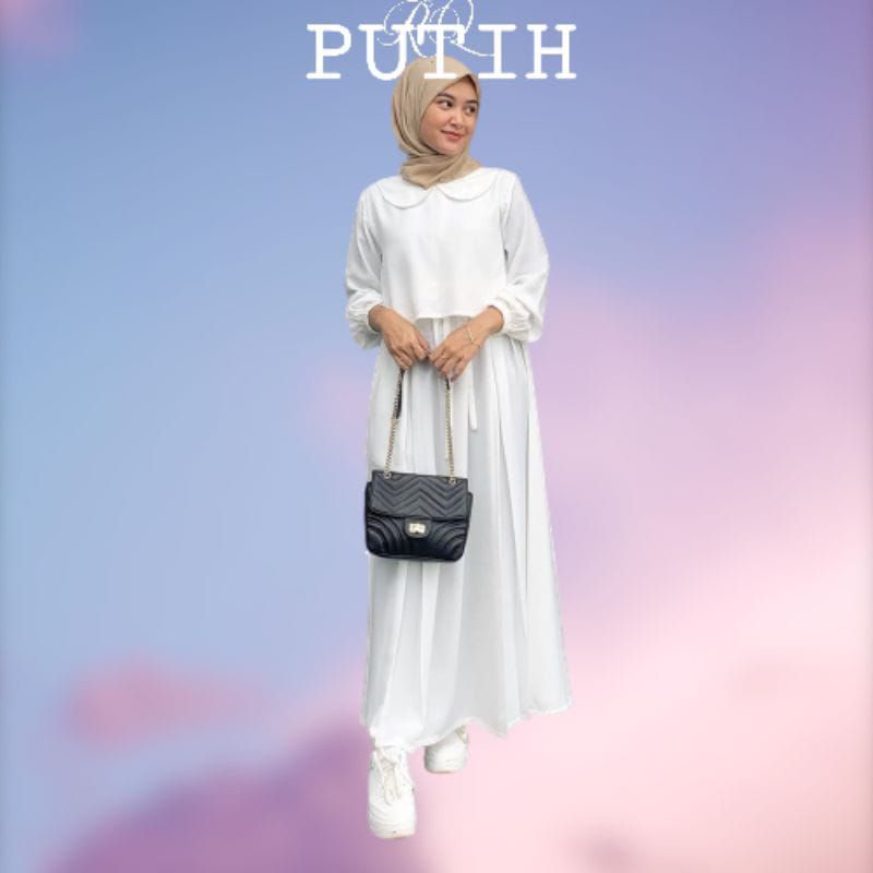 Gamis Remaja Terbaru (SABINA DRESS) BUSUI Cringkle Airflow Model Kekinian Trendt 2023 Fashion Muslim Style Viral Termurah