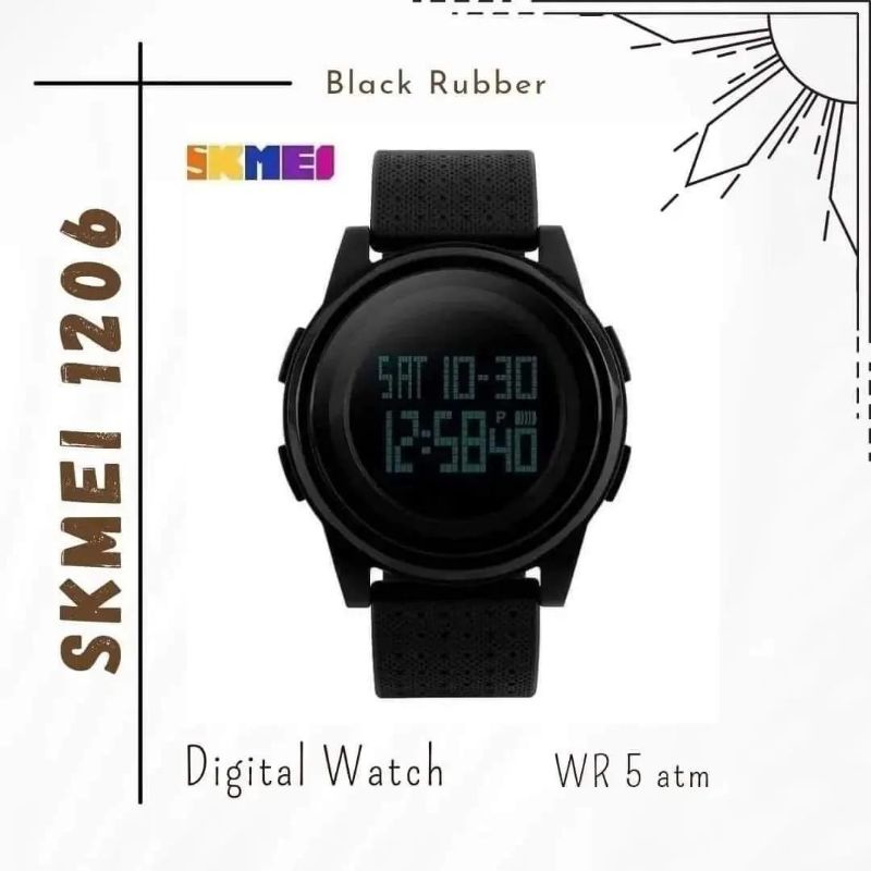 Jam Pria Tangan Digital Skmei 1206 original Murah