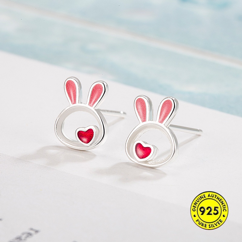 Anting Tusuk Kelinci Tetes Minyak Love Perempuan U1409