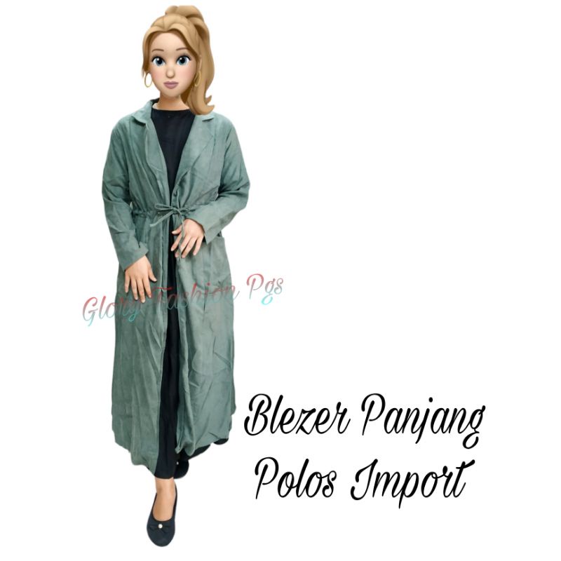 BLEZER PANJANG WANITA MOTIF KOTAK POLOS BUNGA BORDIR OUTER CARDIGAN CARDI BUNGA POLOS SUEDE IMPORT