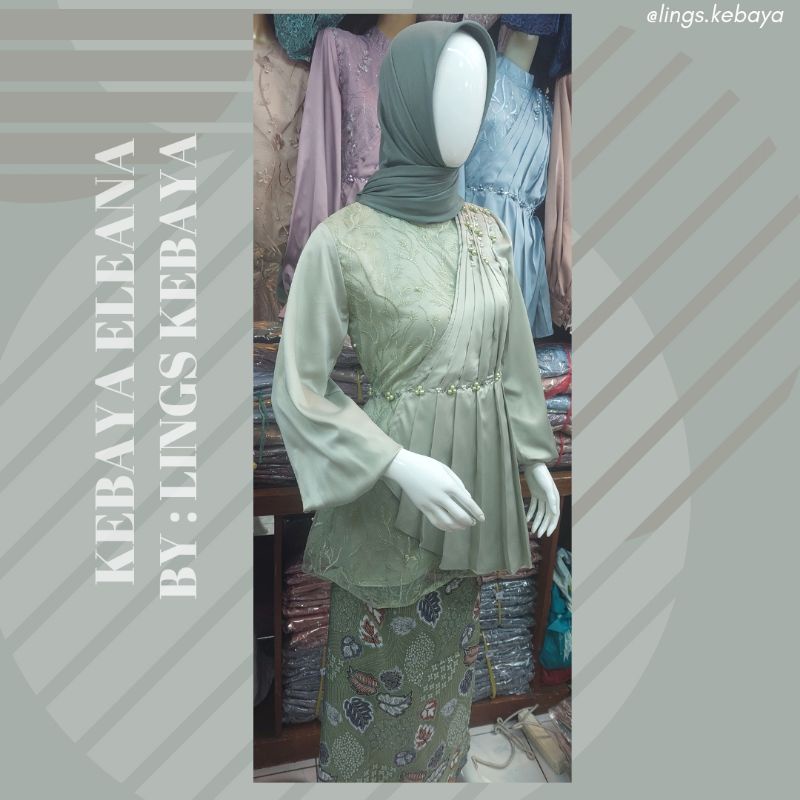 Kebaya Modern Wisuda Kondangan Lamaran / Sage Green Mauve Taro Nude Milo Pink Rosegold Ice Blue Denim