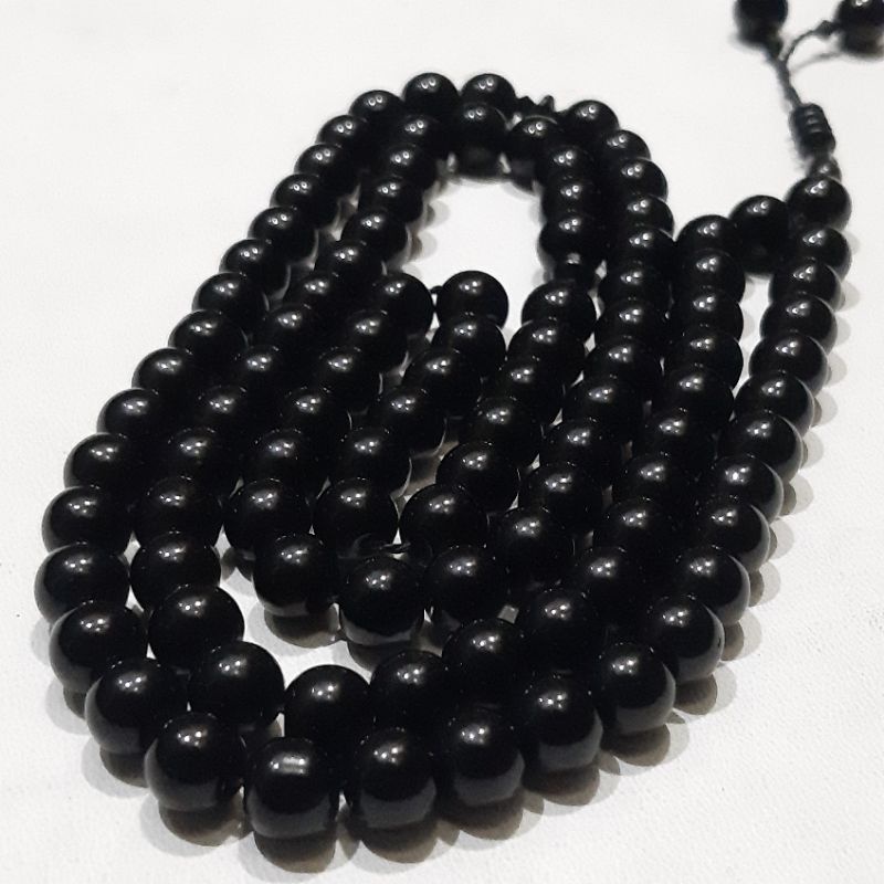 TASBIH BATU BLACK ONIX 10MM 99BUTIR BANDUL 2