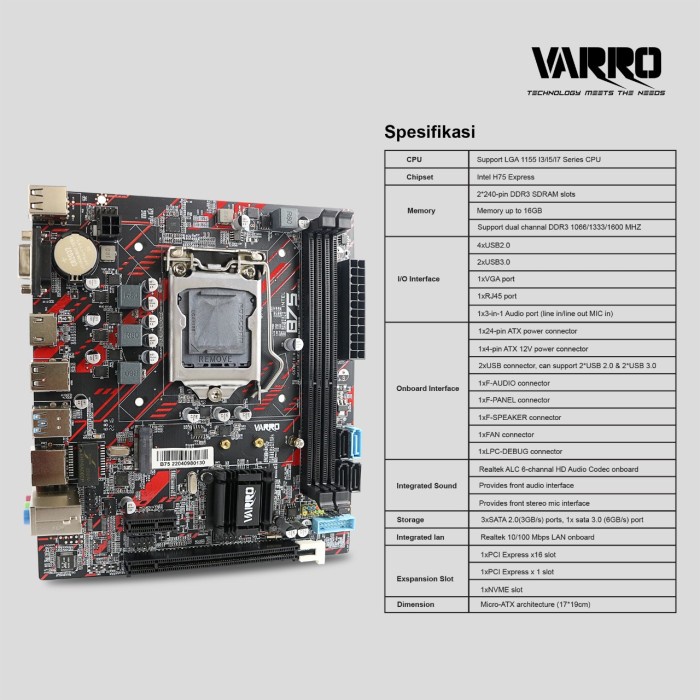 MOTHERBOARD VARRO H61 PLUS / H61+