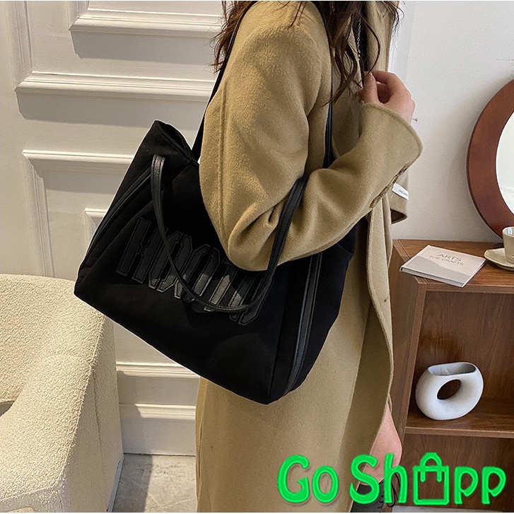 Tas Bahu Tote Bag Corduroy Aesthetic Wanita Import Fashion Korea Terbaru - Shoulder Bag Wanita Kekinian TE12