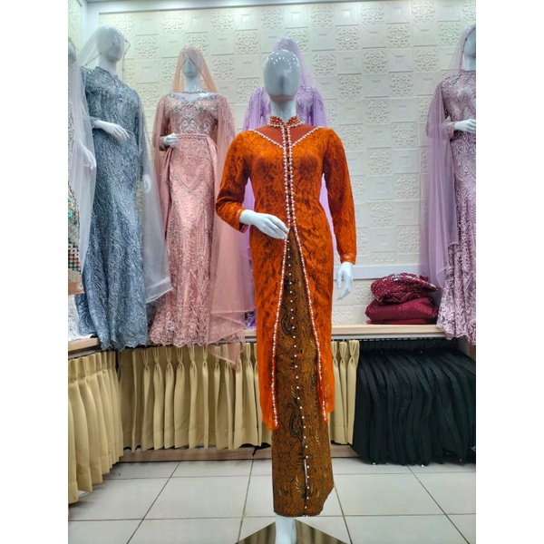 SATU SET KEBAYA IBU BESAN//BAJU IBU BESAN TERACOTA//KEBAYA IBU KONDANGAN/KEBAYA AMONG