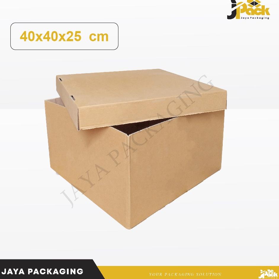 

⇶ Packing Box 40x40x25 cm (Set Top/Bot Asia) Kardus/Karton/Paking/Polos/Hampers/Boneka/Buah/Puding/Tart げ