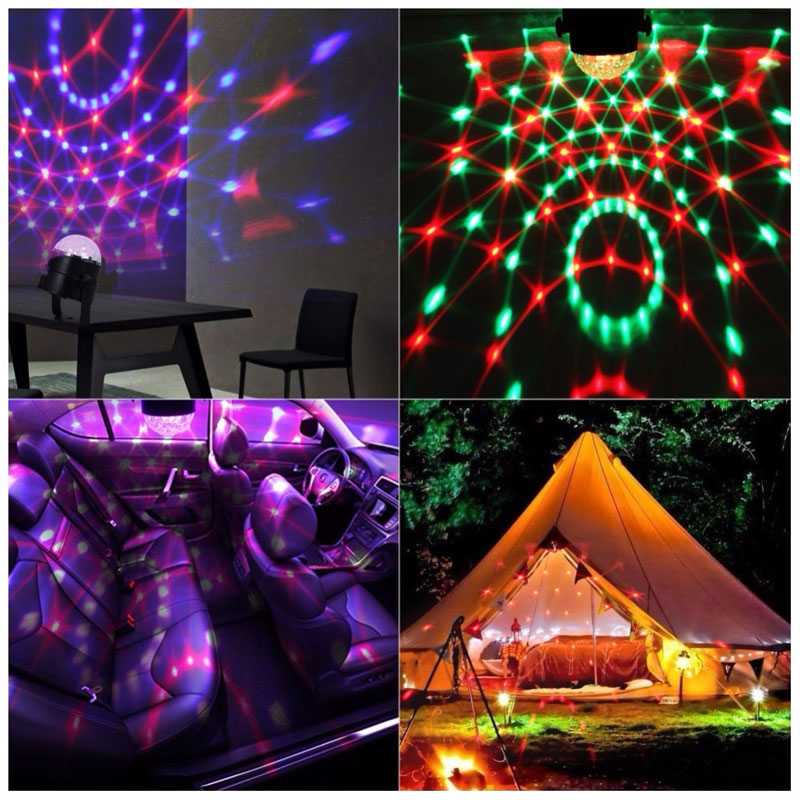 Lampu Disco Putar Lampu Disco RGB Merek TaffLED Cocok Untuk Acara Pesta, Pertemuan, Arisan, Dan Lain-Lainnya