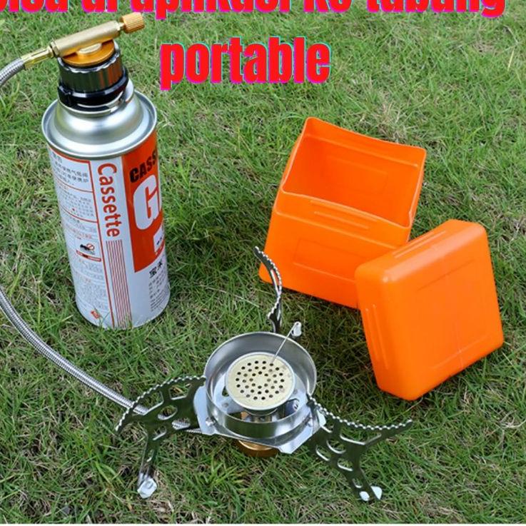 Get Buy KOMPOR CAMPING PORTABLE ULTRALIGHT SELANG ZYZY 17 TAHAN ANGIN PLUS ADAPTOR GAS KALENG KOMPOR