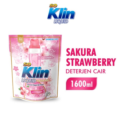 SOKLIN LIQUID SOFTERGENT SAKURA STRAWBERY 1600ML