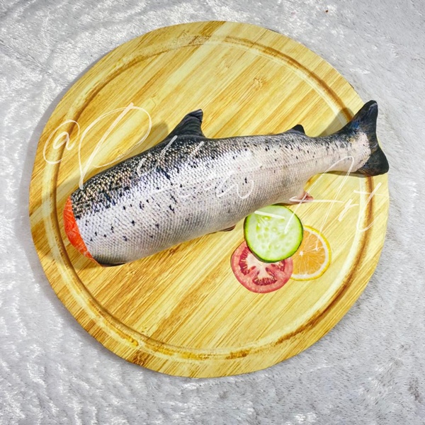 Pillowart - Bantal Boneka Ikan Salmon Potong Size L - ART039