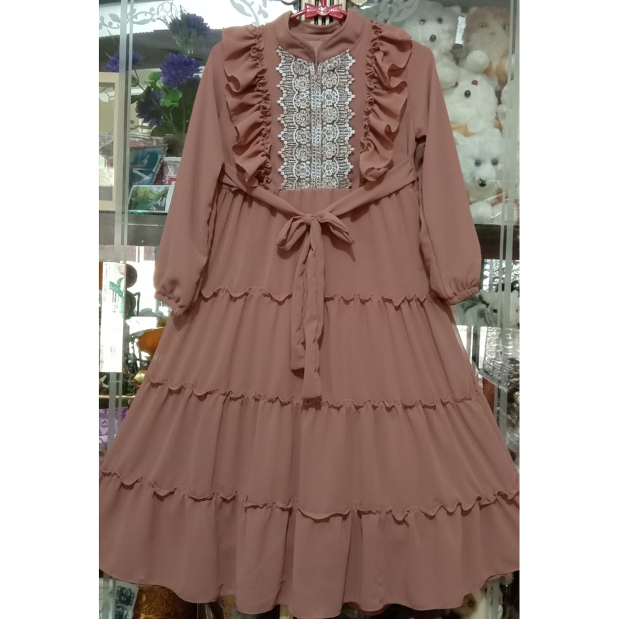 Dress Serutti babydoll SR [SERUT RENDA ] Dewasa  DAN ANAK 5 sampai 12 TAHUN Serut umpak pariasi Rempel Renda Dada