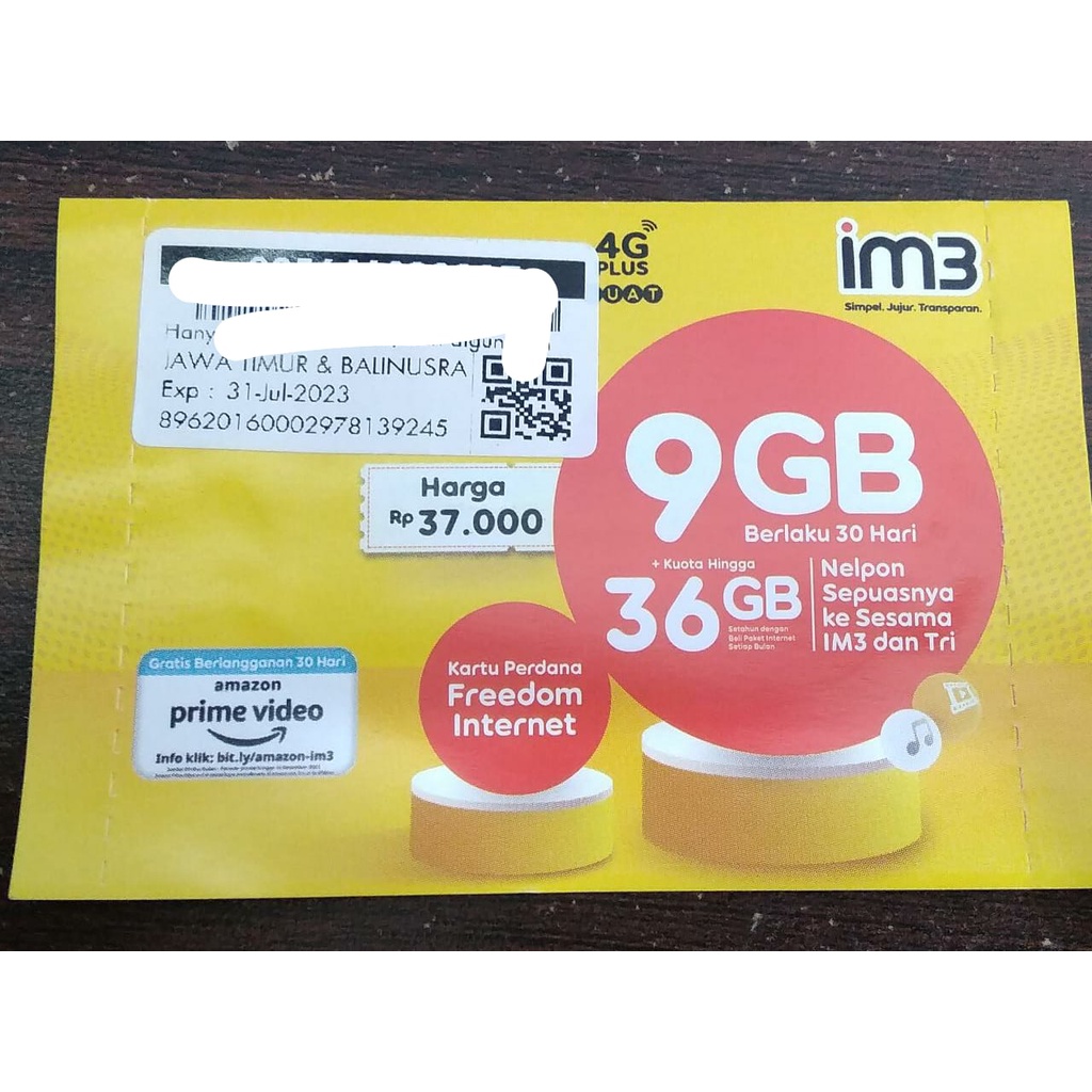KARTU PAKET IM3 9GB JATIM