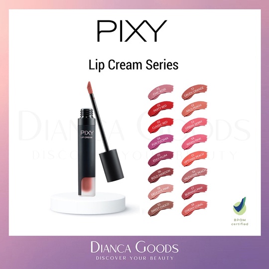PIXY Lip Cream Series - Party Red / Gaudy Orange / Mild Peach / Urban Berry / Cheeky Coral | Diancag