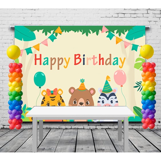 DPSMALANG - Backdrop Ultah/ Dekorasi Ultah/ Banner Animal Ultah