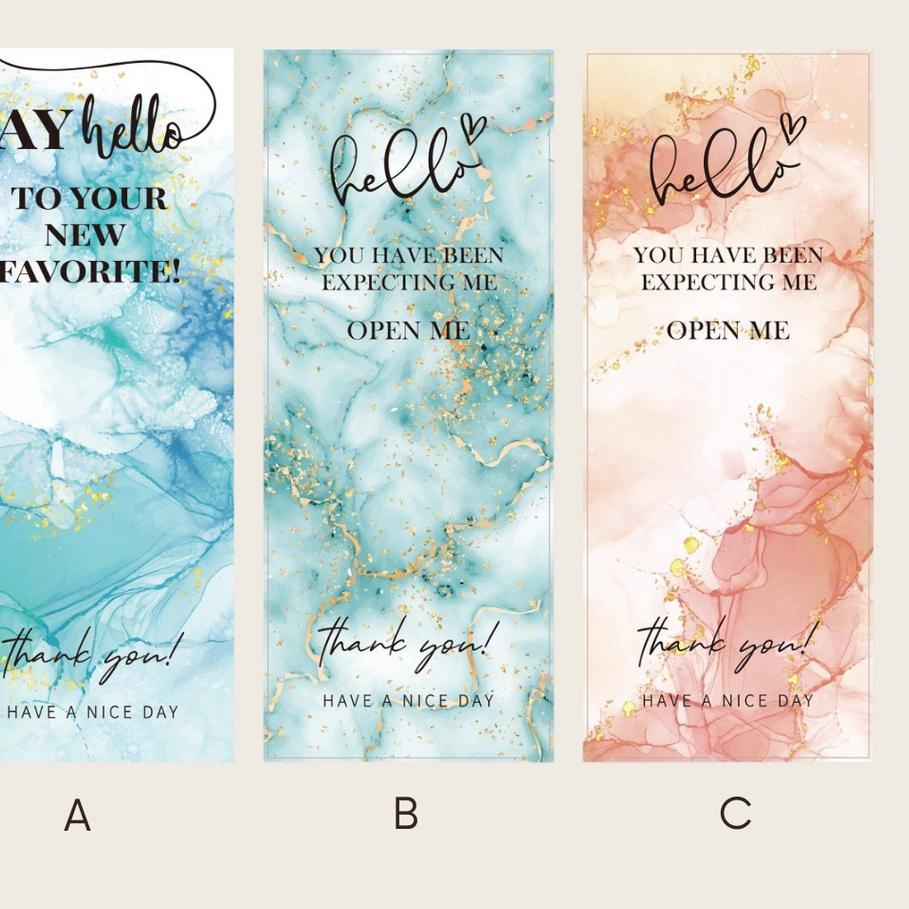 

Terlaku RUMAH KRAVE - Marble Marmer Seal Box Sticker Segel Packaging Stiker DE9*