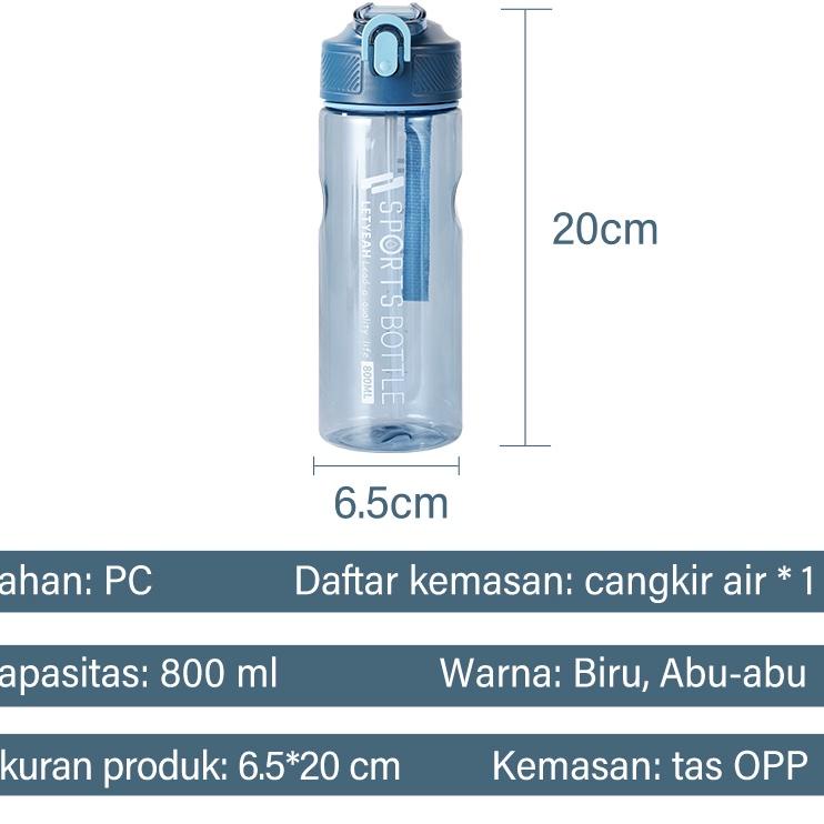 Fast Respon Anantagt Botol Minum Air Olahraga Portabel Anti Bocor Botol Air Praktis Tumbler 800ML