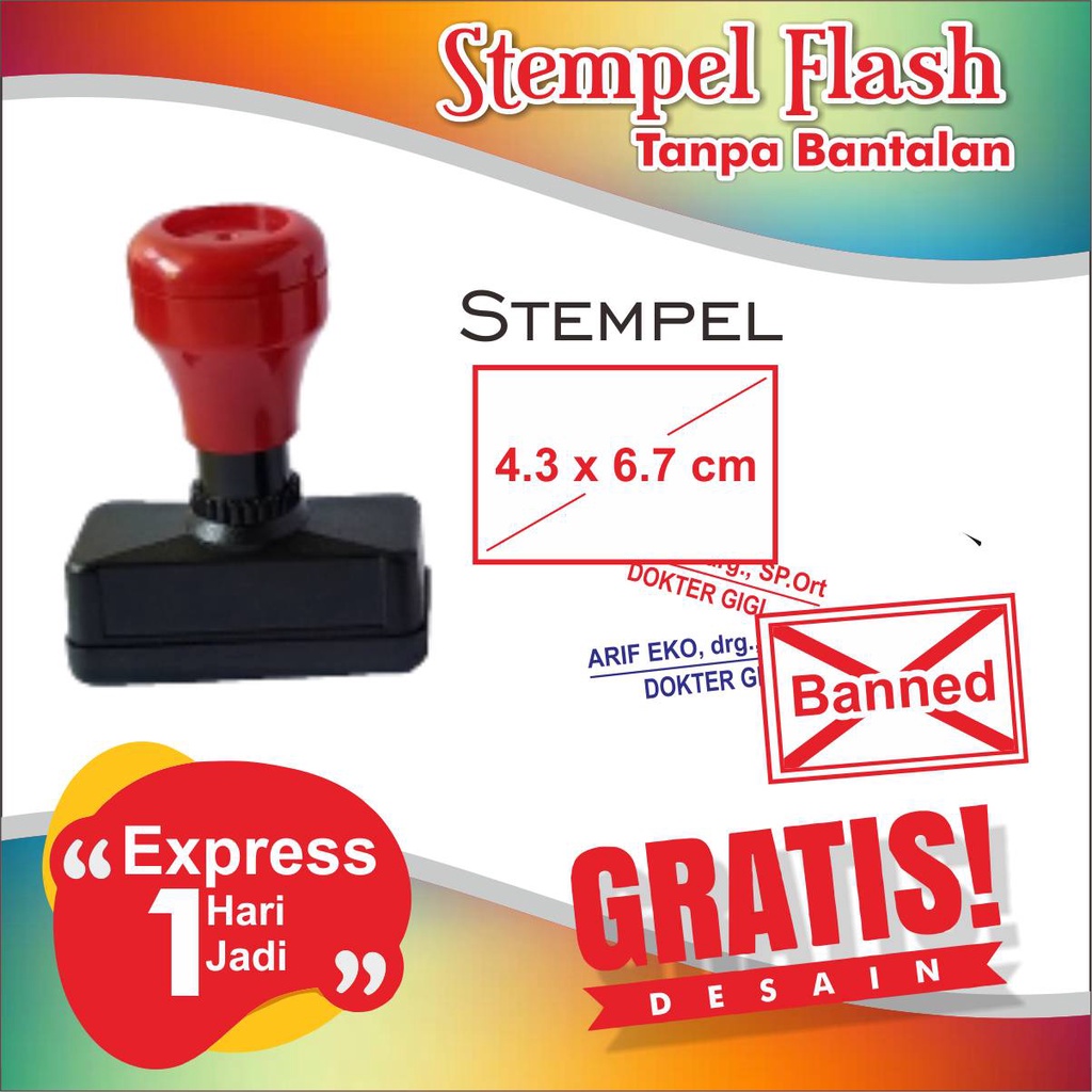 

Stempel Flash persegi panjang Uk. 4.3x6.7 cm eExpress