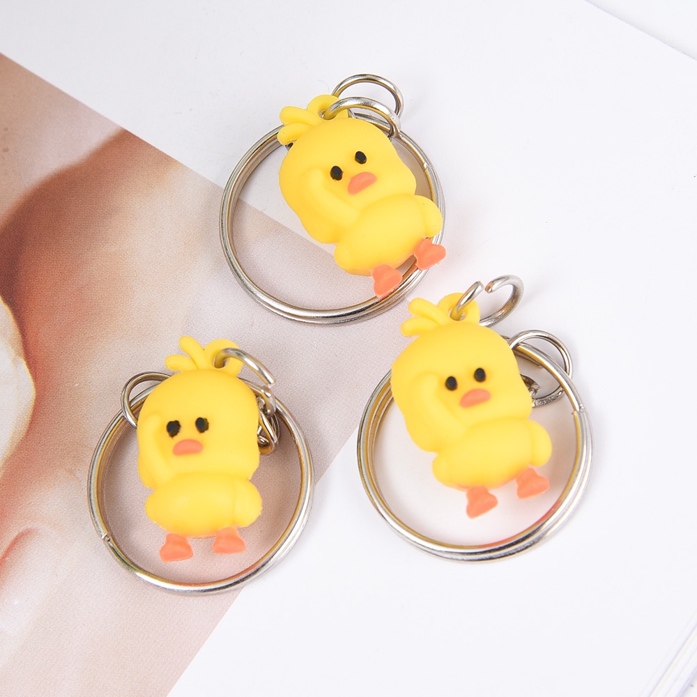 Kreatif Pria Lucu Kartun Gantungan Kunci Wanita Gantungan Kunci Aksesoris Lucu Mini Bebek Kuning Keychain Dekorasi Liontin Key Ring Populer Untuk Mobil Keyring, Tas