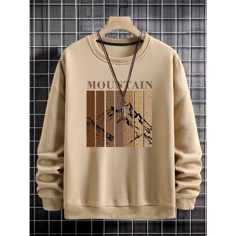 MOUNTAIN Sweatshirt Basic II Sweater Crewneck Print DTF II Sz M - XL Anak &amp; Dewasa ( Pria &amp; Wanita )