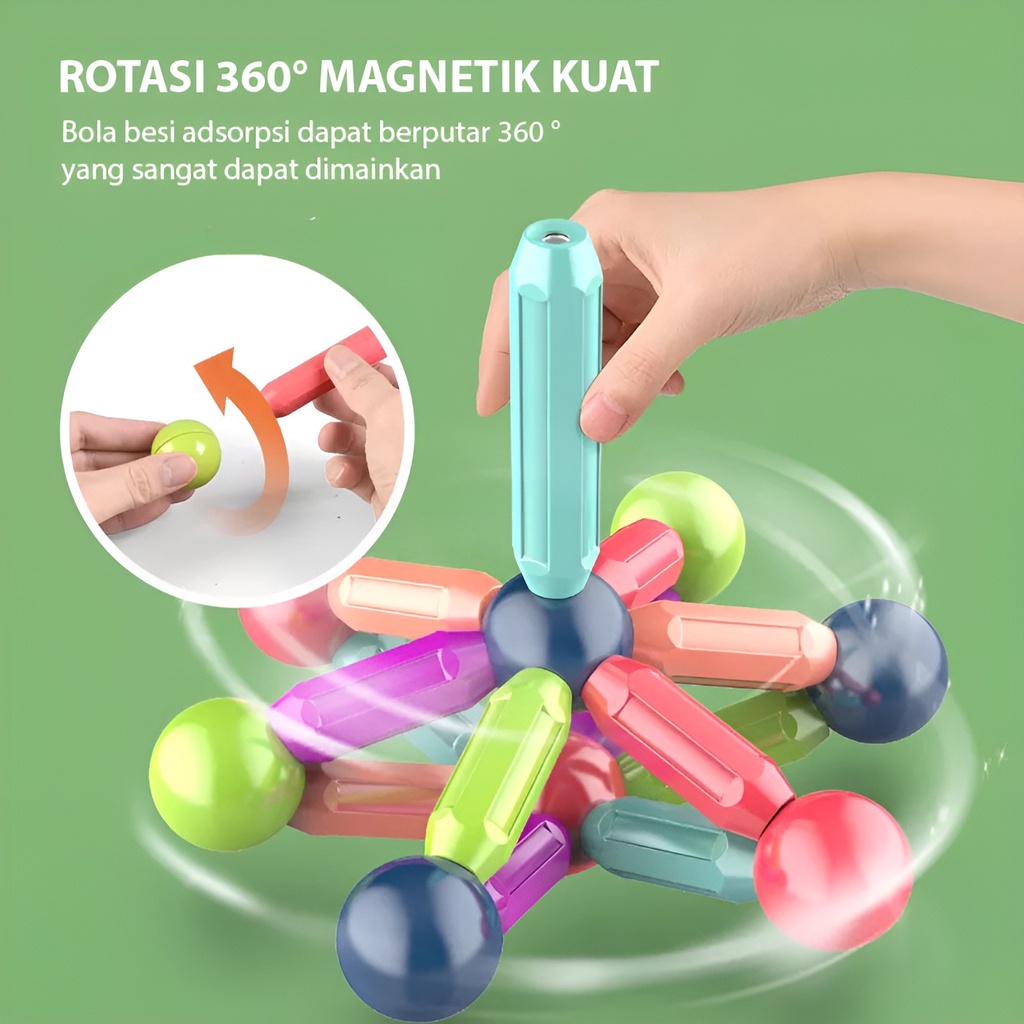 Stick Puzzle Magnetic | Mainan Seru Untuk Keluarga | Mainan Edukasi Anak Perempuan 2-3-4-5-6-7 Tahun | Kado Ultah Anak Laki Laki