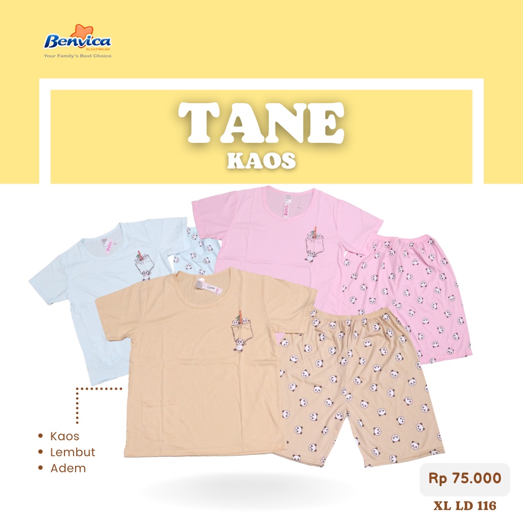 BAJU TIDUR SETELAN PENDEK XL KAOS TANE - D