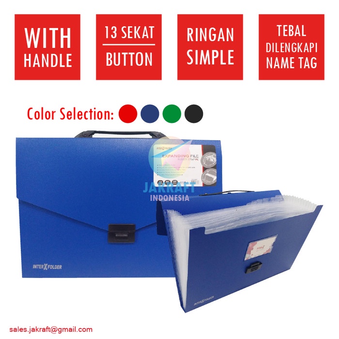 

BERGARANSI Map Tas Expanding File Handle Tenteng Plastik Folio F4 Dokumen Berkas Code 2348