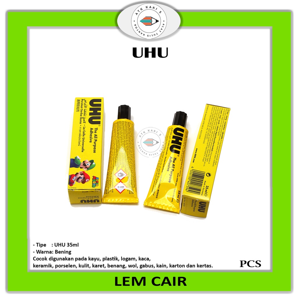 

UHU - Lem Cair All Purpose Adhesive 35gr / 35ml -Pcs
