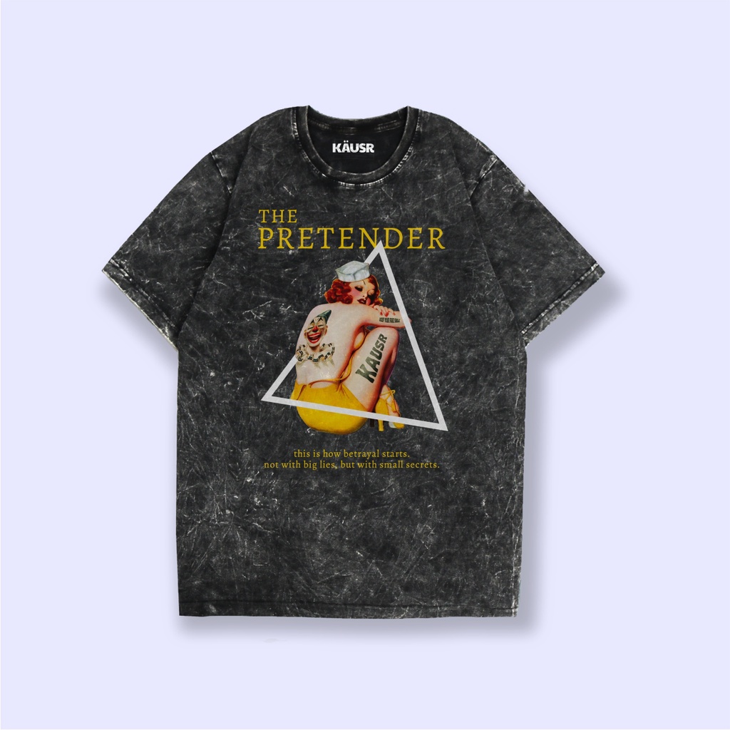 Oversize Tees/Tshirt/kaos Washed Black The Pretender Vintage