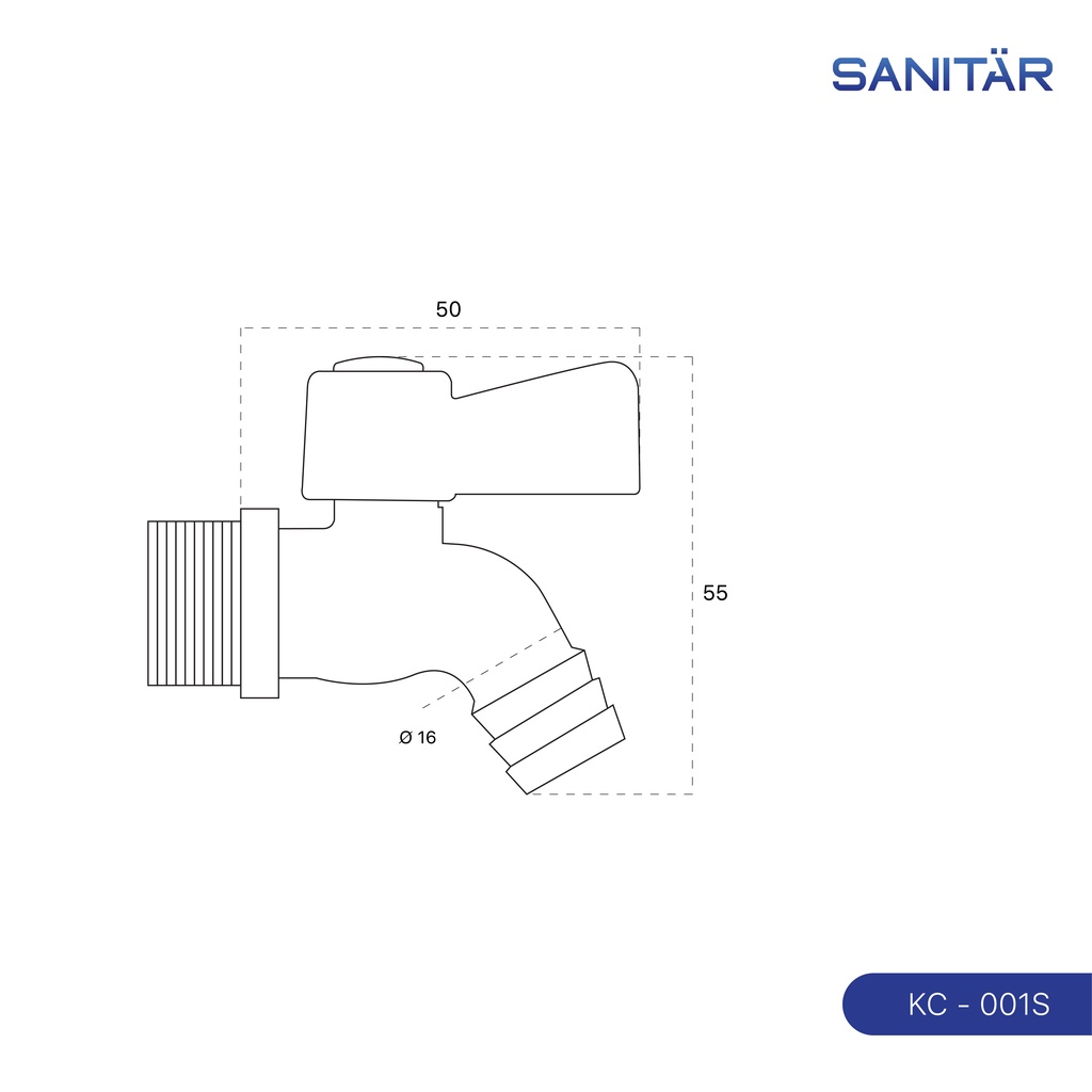 SANITAR Kran Air Kuningan Kecil KC-001S Keran Tembok Taman Cebol