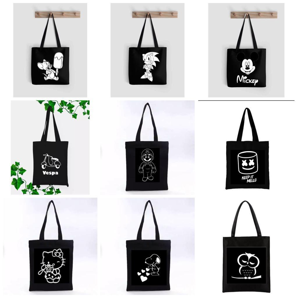 [LOKAL] Monsoon - Totebag Tote (PAKAI SLETING) Tote bag Cartoon kpop murah wanita custom motif