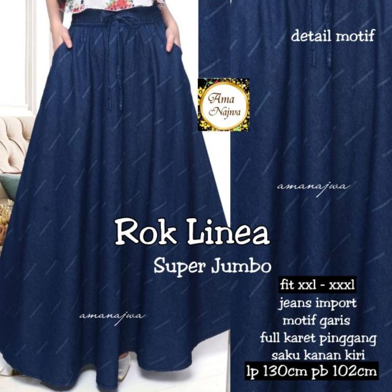 (S-V9V)(♫♪) Rok Panjang Jins Jumbo Rok Jeans Denim Pakaian Fashion Wanita Outfit Perempuan solo bisa