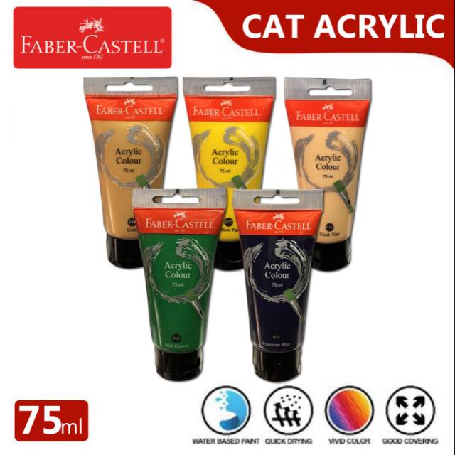 

Cat Akrilik Faber Castell 75 ml Acrylic Colour Ready Semua Warna Satuan Alat Melukis - SHSNP