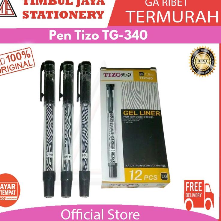 

Hot - Tizo Pen gel / pulpen gel / pena gel / ballpen gel / bolpoin gel liner tg-340 isi 12pcs