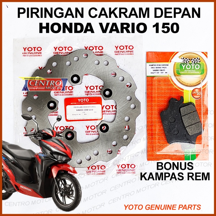 PIRINGAN CAKRAM DEPAN VARIO 150. BONUS KAMPAS REM. YOTO GENUINE PARTS