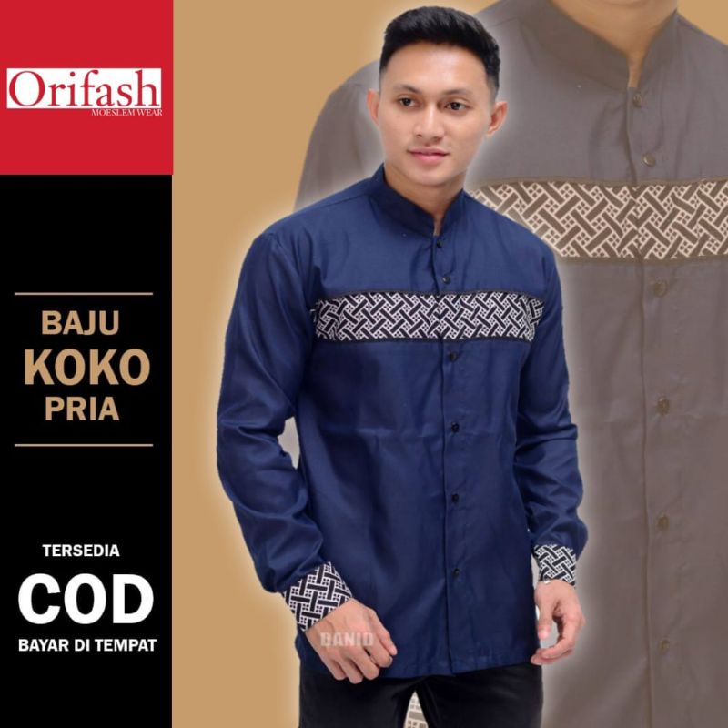 BAJU MUSLIM PRIA LENGAN PANJANG KOKO HADROH DEWASA KOBATA DND BAHAN KATUN MENYERAP KERINGAT HALUS DAN TEBAL