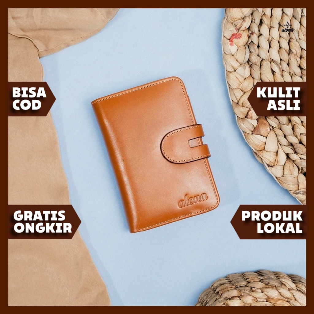 Bifold Dompet LOTUS Leather Small Card Wallet Slot Kartu Banyak 2 Sekat Ruang ATM STNK Coin Koin dan