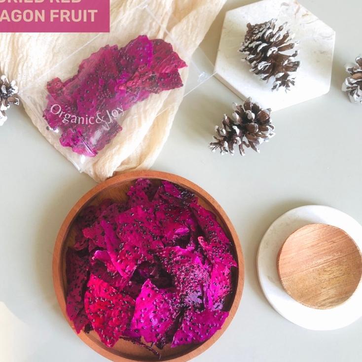 

⌤ Organic&Joy• Dried Red Dragon Fruit/Buah Naga Kering (tanpa gula,snack sehat,camilan anak) ✔
