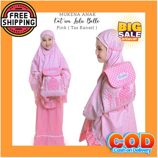 Mukena Sheila Anak Tanggung 12-15 Tahun Renda Rajut | Mukena Anak Perempuan Tanggung Mukenah Traveli