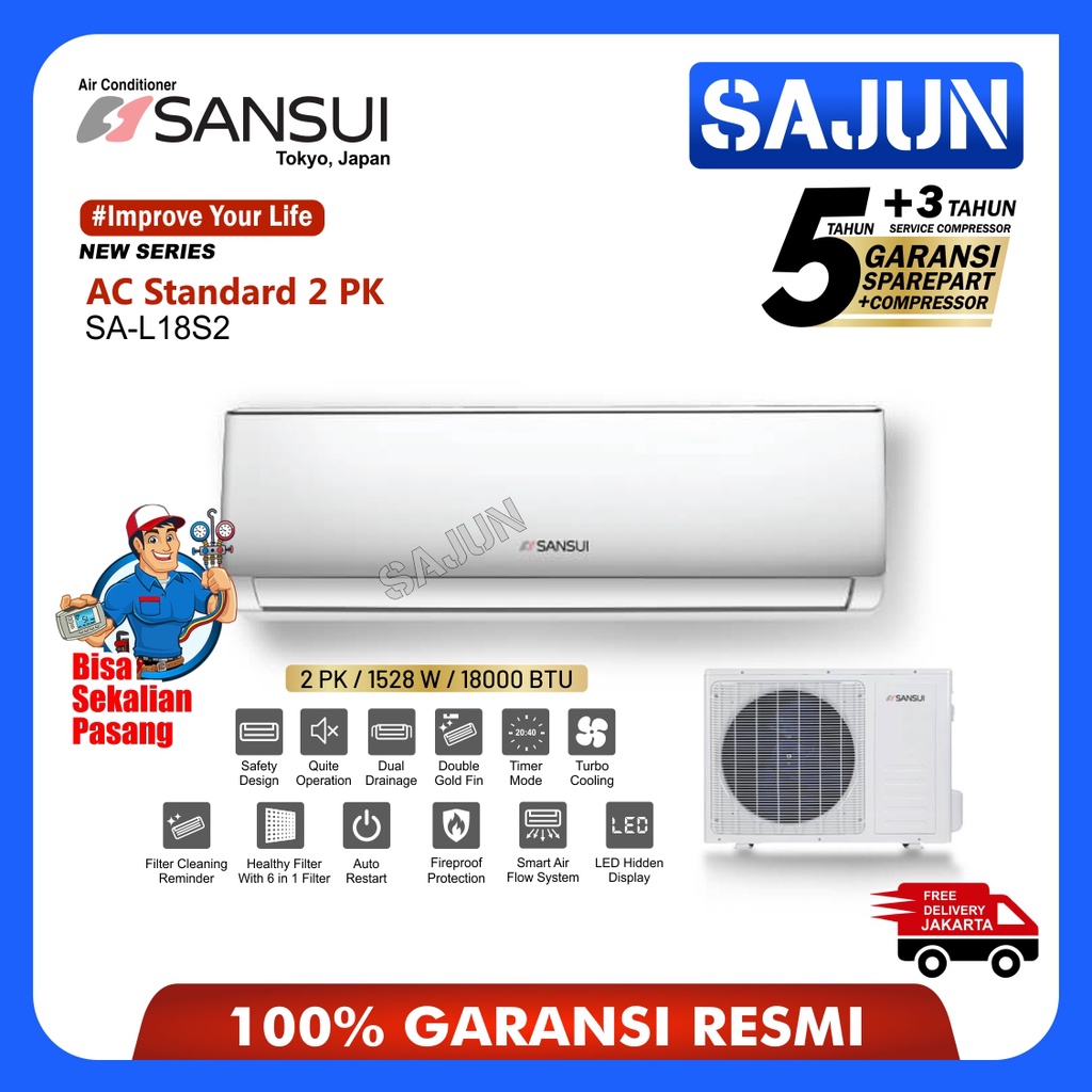 SANSUI JAPAN AC Split 2 PK Standard R32 PK SA-L18S2