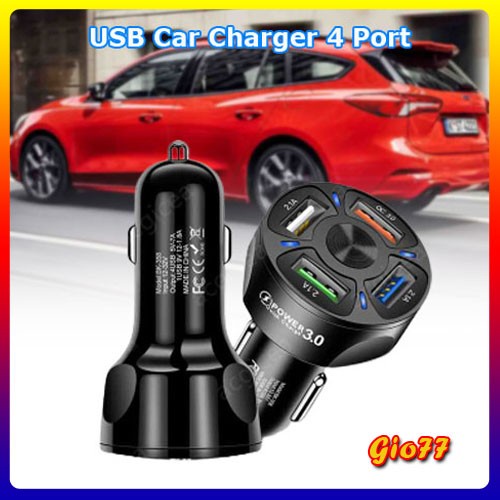 Carger Mobil Cash HP Mobil Car Charger Hand Phone Mobil USB 4 Port Fast Charging BISA COD E9G7 kekin