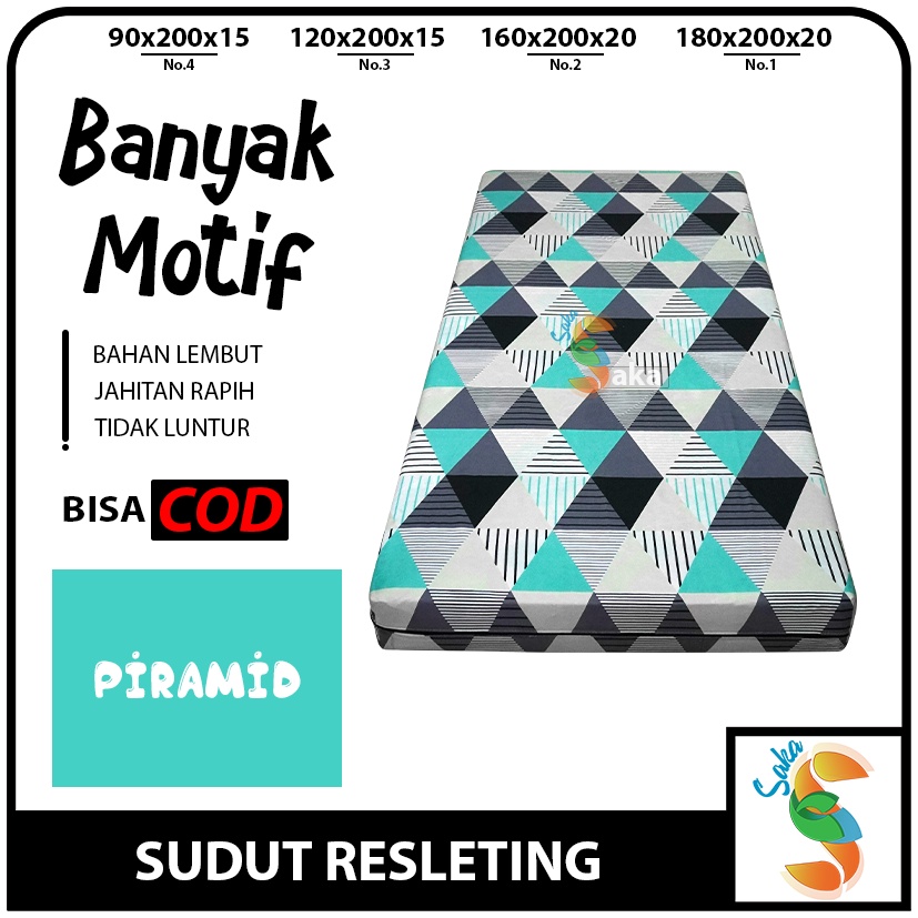 Sprei Resleting Kasur Busa Ukuran 90x200 120x200 Motif Aesthetic