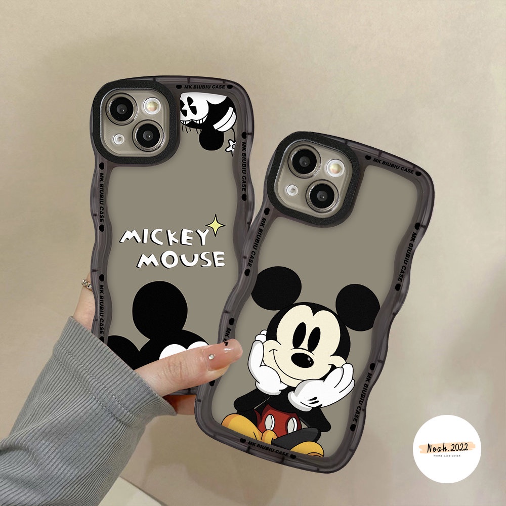 IPHONE Soft Case Kompatibel Untuk Iphone14Plus11 12 13 Pro Max 6 6s 7 8 Plus X Xr Xs Max SE 2020tahan Air Gelombang Tepi Penutup Belakang Cheetah Mickey TPU Phone Case