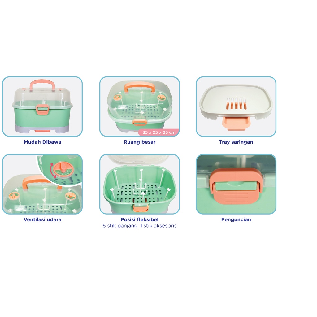 Baby Safe Drying Rack High Capacity Rak Botol Susu Dengan Kapasitas Besar