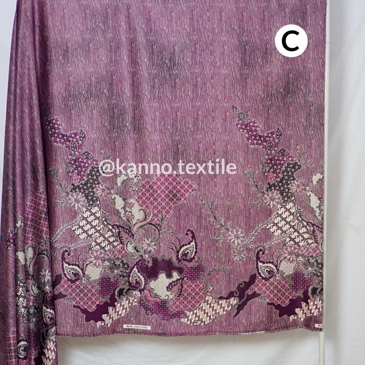 Terbaru 3.3 Kain Batik Halus Semi Sutra BH86 Motif Abstrak Liris Pinggiran Warna Merah/Tosca/Ungu/Hi